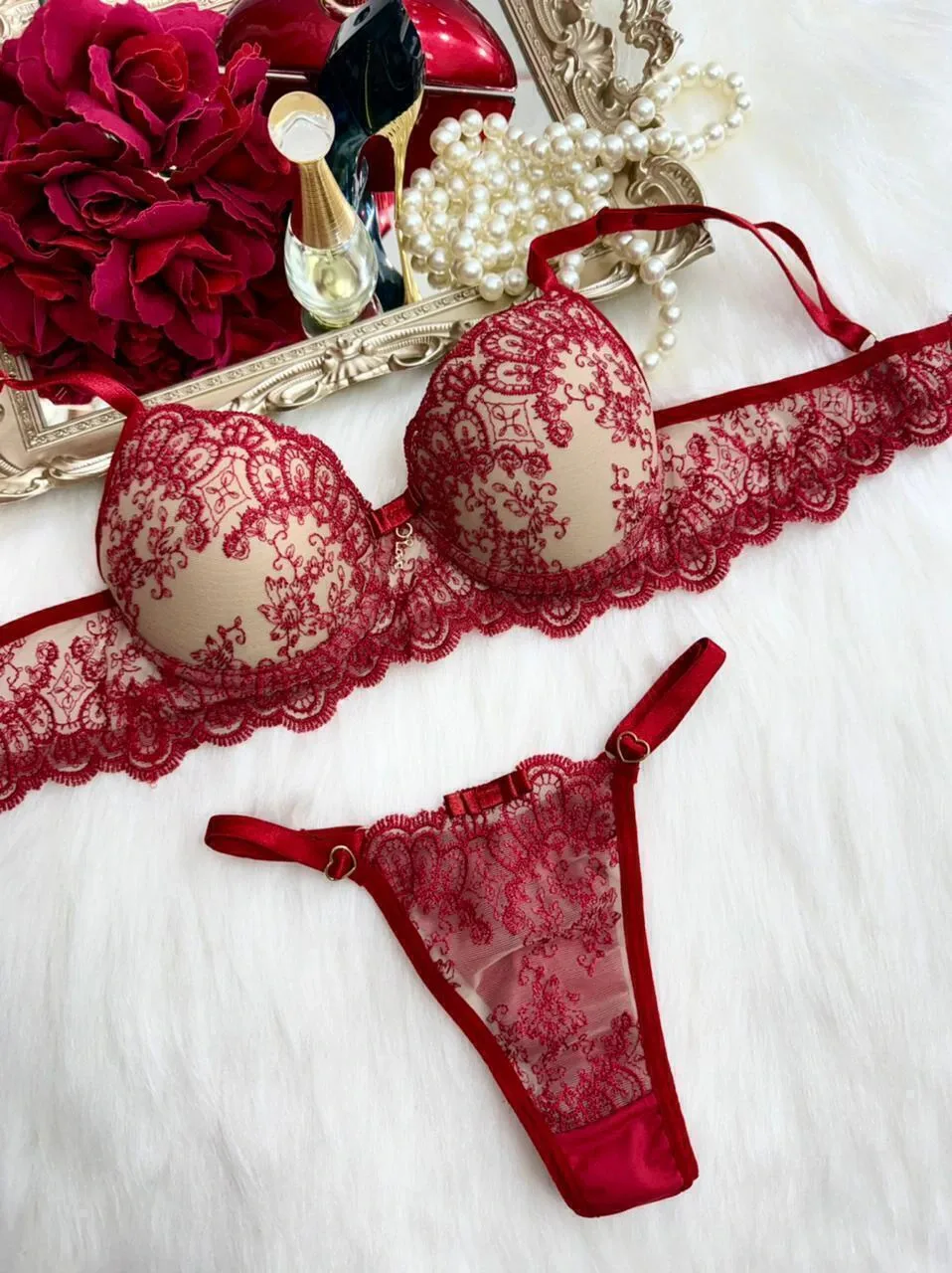 Seduction vermelho e nude