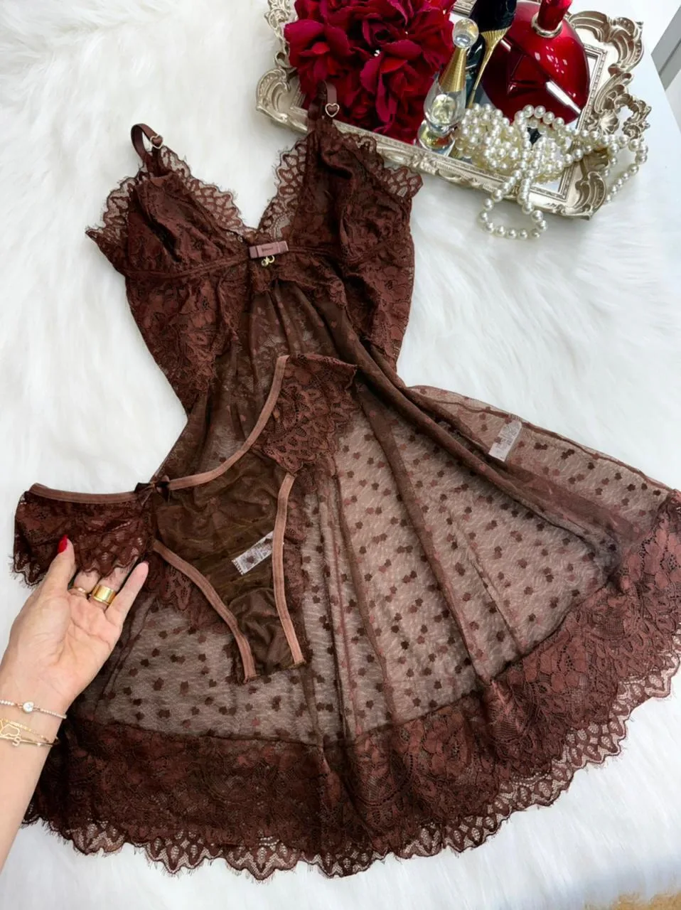 Tule romance marrom